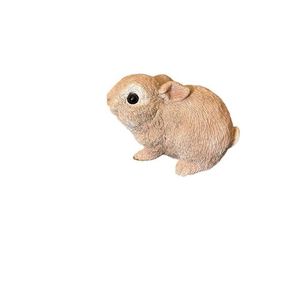 Vintage Brown Bunny Rabbit Decor Resin Farmhouse Figurine Sculptures - Picture 9 of 12